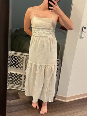Promesa Off-White Boho Maxi Dress - Small (S)